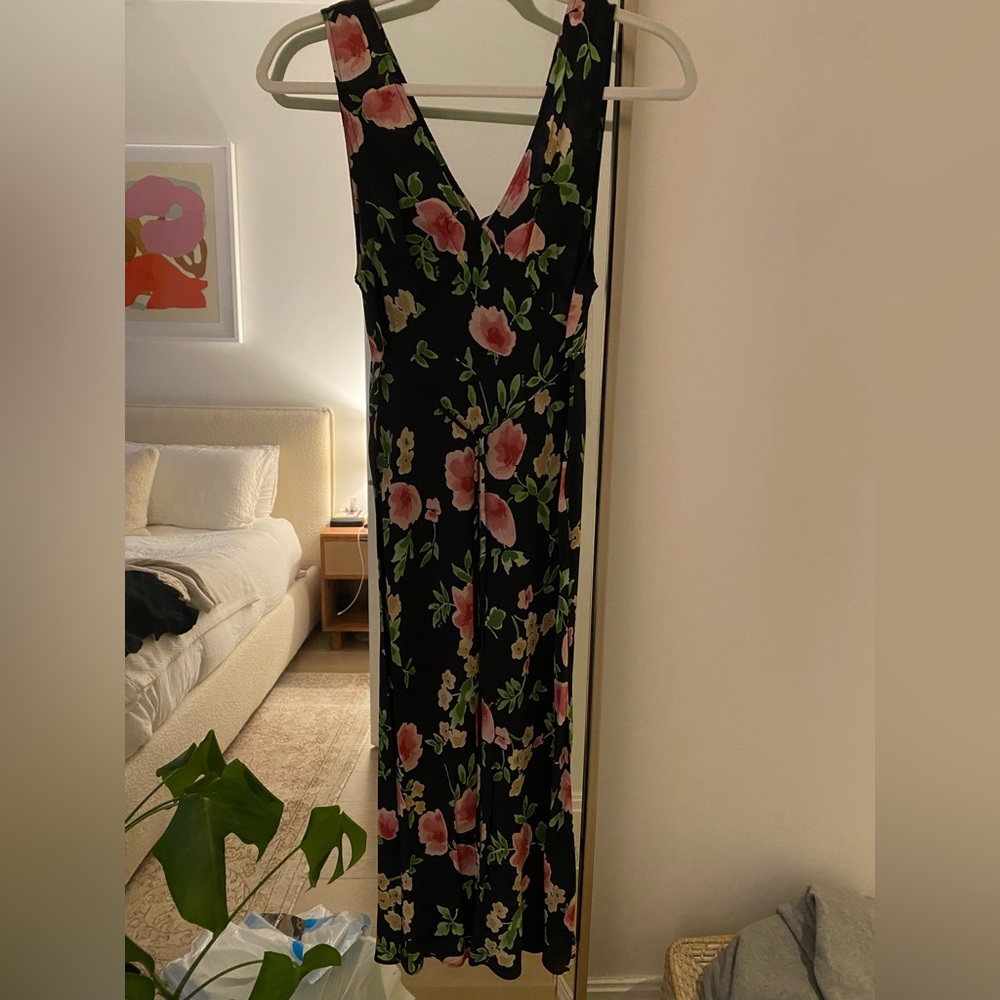 Realisation Par Stephanie Floral Midi Silk Dress
